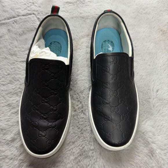 Authentic Gucci GG The Embossed Leather Slip On Mens Sneaker US 10 W Box main image 4
